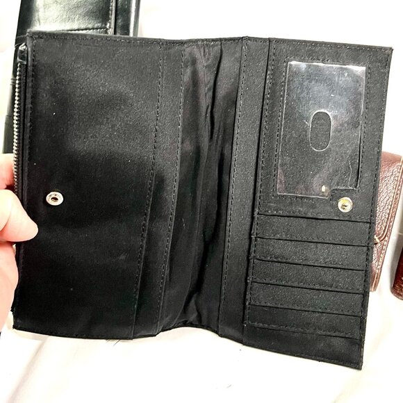 7-Wallet Wardrobe Bundle–Y2K Ed Hardy Tattoo Bifold + Faux & Cowhide Organizers - Picture 11 of 16